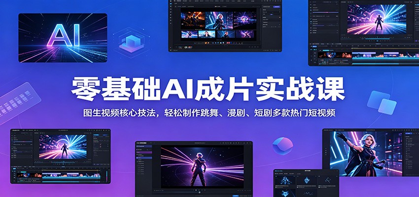 零基础AI成片实战课:图生视频核心技法,轻松制作跳舞、漫剧、短剧多款热门短视频-智云网