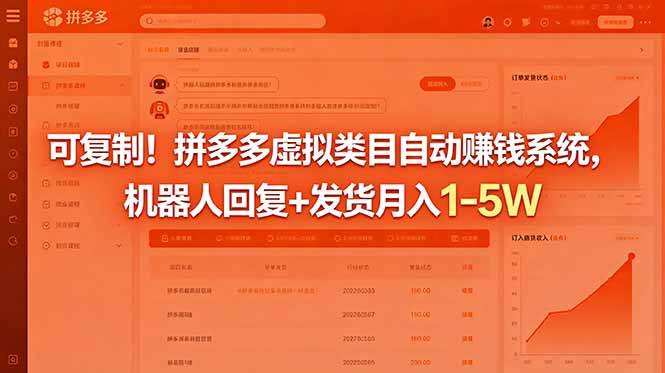 可复制!拼多多虚拟类目自动赚钱系统,机器人回复+发货月入 1-5W-智云网