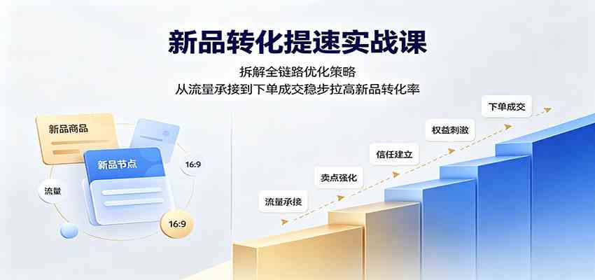 新品转化提速实战课:拆解全链路优化策略,从流量承接到下单成交稳步拉高新品转化率-智云网