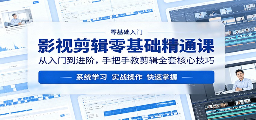 影视剪辑零基础精通课：从入门到进阶，手把手教剪辑全套核心技巧-智云网