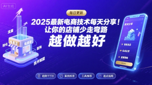 2025最新电商技术每天分享,让你的店铺少走弯路,越做越好(更新26年01月)-智云网