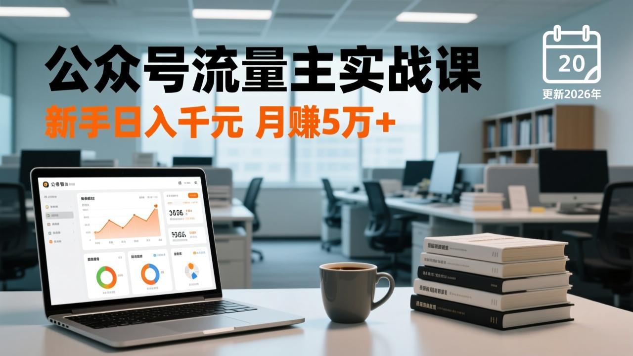 公众号流量主实战课-更新26年3月，爆文写作、流量池运营、多平台分发，新手日入千元月赚5w+-智云网