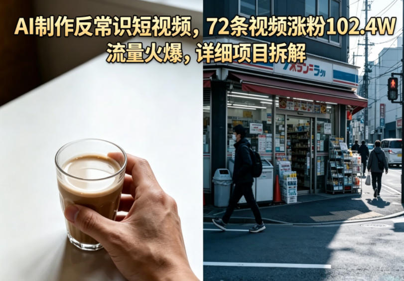 AI制作反常识短视频,72条视频涨粉102.4W,流量火爆,详细项目拆解-智云网