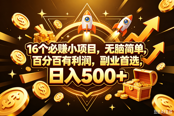 (18440期)16个必赚钱的小项目,百分百赚米,无脑简单,副业首选,日入300+ (18440期)16个必赚钱的小项目,百分百赚米,无脑简单,副业首选,日入300+