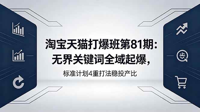 (18394期)淘宝天猫打爆班第81期:无界关键词全域起爆,标准计划4重打法稳投产比-智云网