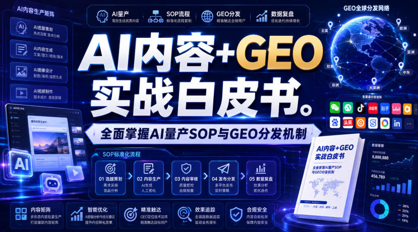 AI内容+GEO实战白皮书，全面掌握AI量产SOP与GEO分发机制【文档】-智云网