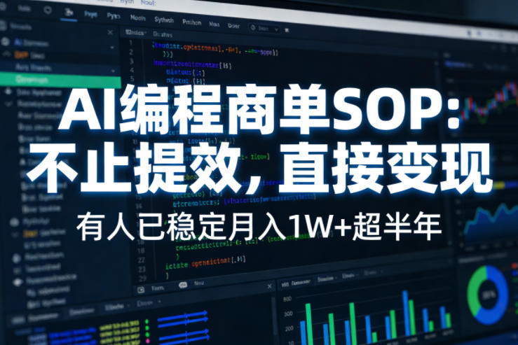 AI编程商单SOP,AI编程不能只给工作提效,还要直接变现,有人已经稳定月入1W+半年了-智云网