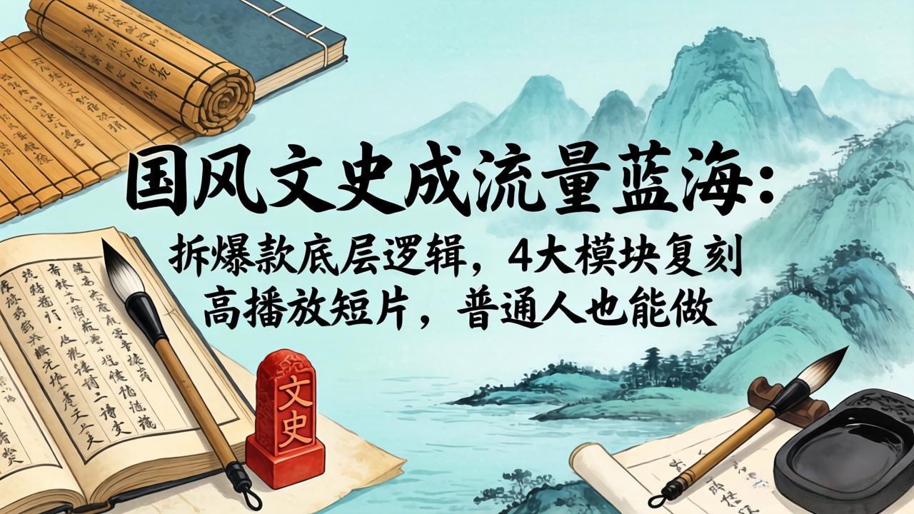 国风文史成流量蓝海:拆爆款底层逻辑,4大模块复刻高播放短片,普通人也能做-智云网