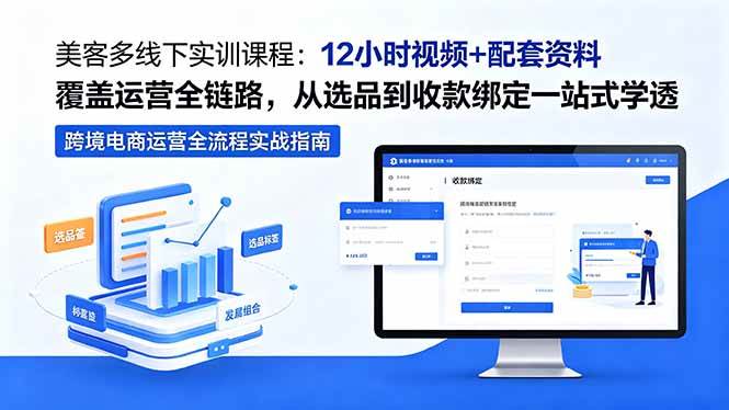 (18531期)美客多线下实训课程:12小时视频+配套资料覆盖运营全链路,从选品到收款绑定一站式学透-智云网