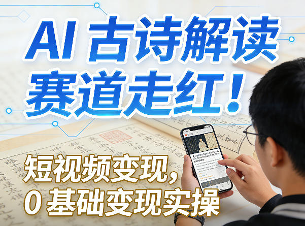 AI古诗解读赛道走红!短视频变现,0基础变现实操-智云网
