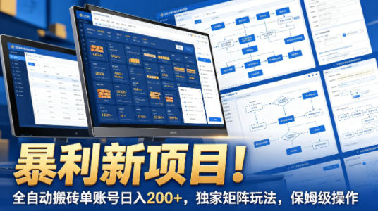 暴利新项目!全自动搬砖单账号日入200+,独家矩阵玩法,保姆级操作【揭秘】-智云网