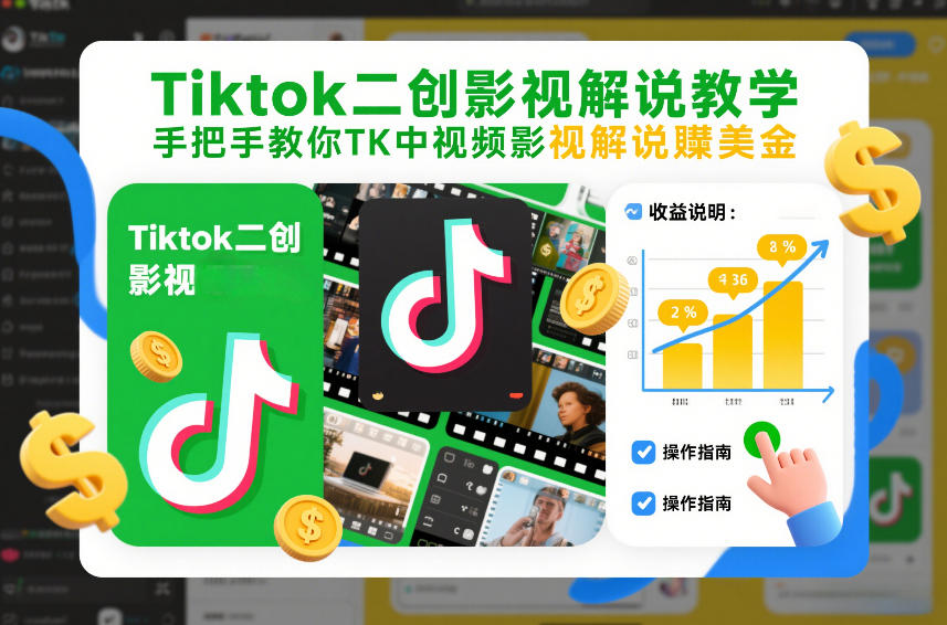 Tiktok二创影视解说教学,手把手教你TK中视频影视解说賺美金(更新26年1月)-智云网
