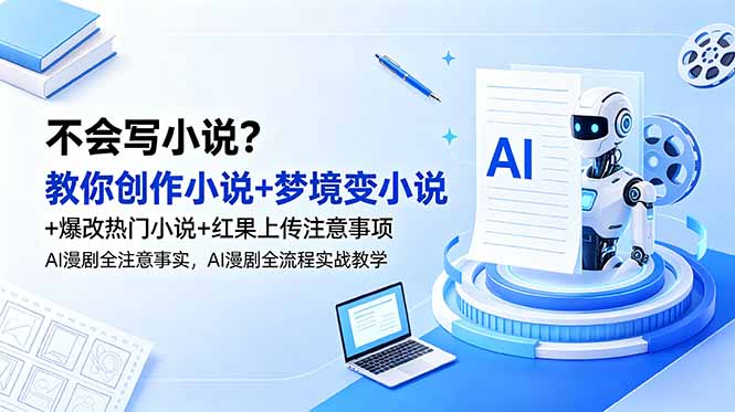 不会写小说?教你创作小说+梦境变小说+爆改热门小说+红果上传注意事项,AI漫剧全流程实战教学-智云网