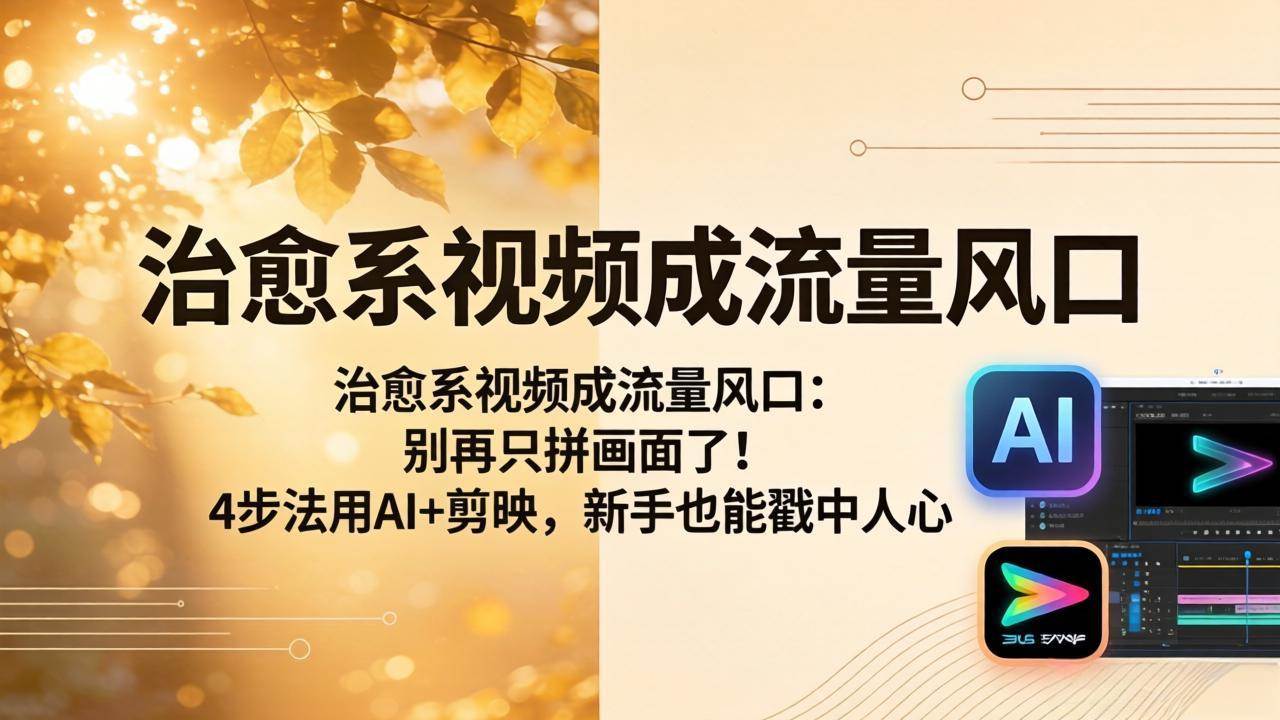 (18219期)治愈系视频成流量风口:别再只拼画面了!4步法用AI+剪映,新手也能戳中人心 (18219期)治愈系视频成流量风口:别再只拼画面了!4步法用AI+剪映,新手也能戳中人心