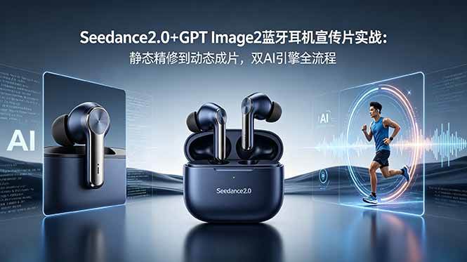 (18730期)Seedance2.0+GPT Image2蓝牙耳机宣传片实战:静态精修到动态成片,双AI引擎全流程 (18730期)Seedance2.0+GPT Image2蓝牙耳机宣传片实战:静态精修到动态成片,双AI引擎全流程