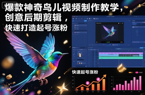 爆款神奇鸟儿视频制作教学,创意后期剪辑,快速打造起号涨粉-智云网
