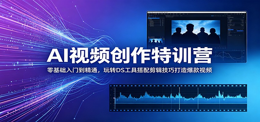 AI视频创作特训营:零基础入门到精通,玩转DS工具搭配剪辑技巧打造爆款视频-智云网