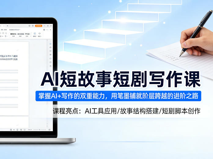 AI短故事短剧写作课,掌握AI+写作的双重能力,用笔墨铺就阶层跨越的进阶之路-智云网