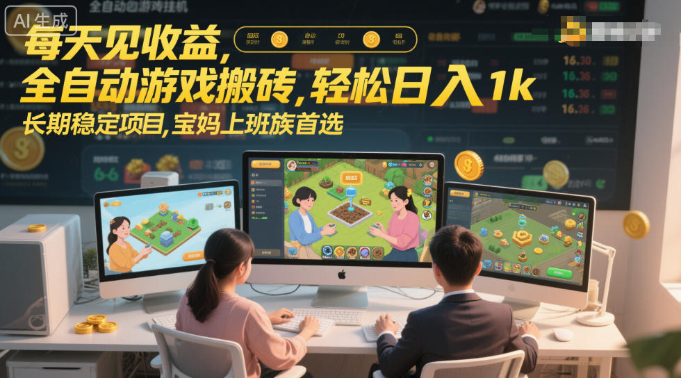每天见收益，全自动游戏搬砖，轻松日入1k，长期稳定项目，宝妈上班族首选【揭秘】-智云网