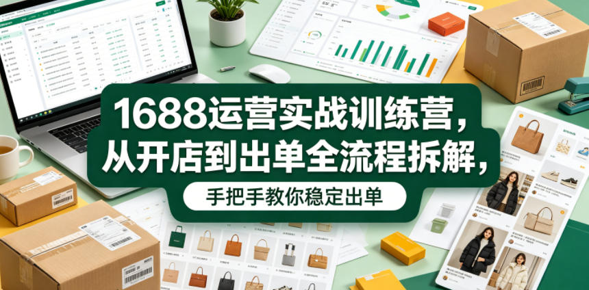 1688运营实战训练营,从开店到出单全流程拆解,手把手教你稳定出单(更新0620)-智云网