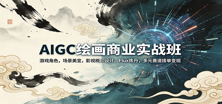 AIGC绘画商业实战班：游戏角色，场景美宣，影视概念设计，Flux炼丹，多元赛道接单变现-智云网