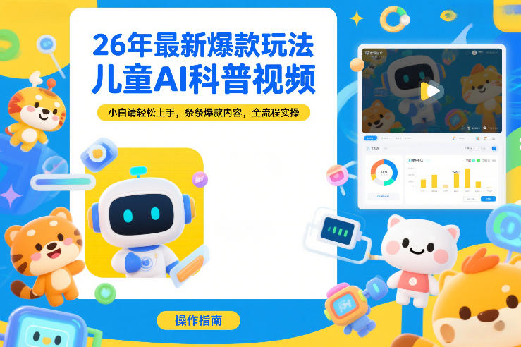 26年最新爆款玩法，儿童AI科普视频，小白请轻松上手，条条爆款内容，全流程实操-智云网