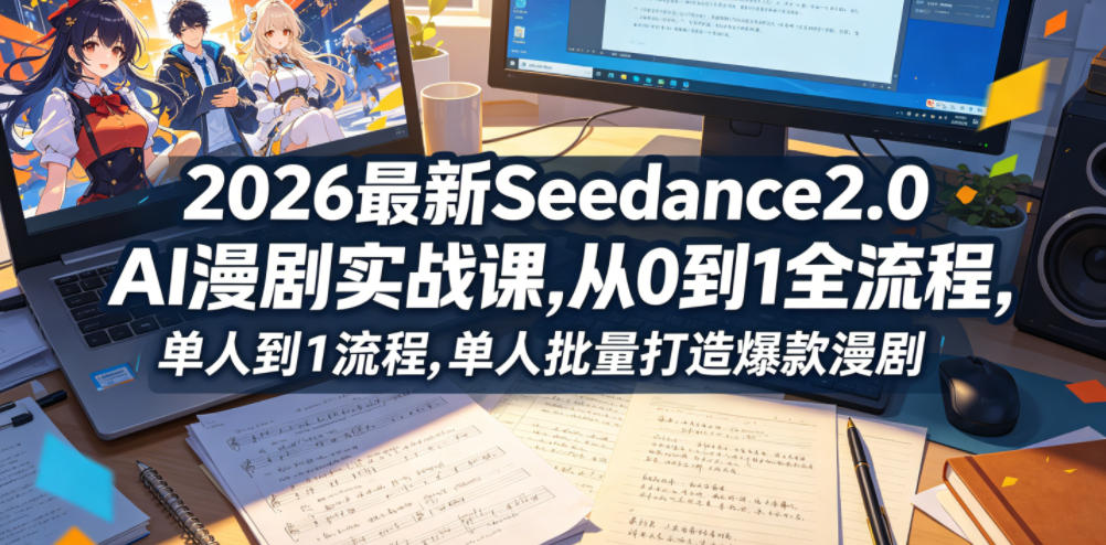 2026最新Seedance2.0 AI漫剧实战课,,从0到1全流程,单人批量打造爆款漫剧 2026最新Seedance2.0 AI漫剧实战课,,从0到1全流程,单人批量打造爆款漫剧
