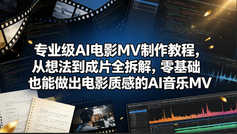 专业级AI电影MV制作教程,从想法到成片全拆解,零基础也能做出电影质感的AI音乐MV-智云网