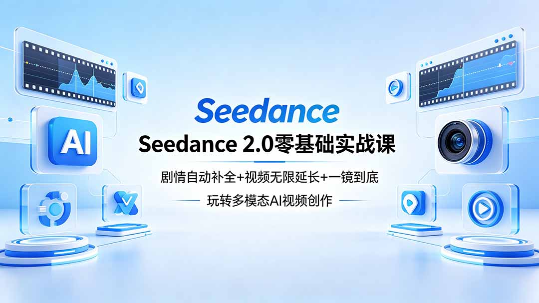 Seedance 2.0零基础实战课:剧情自动补全+视频无限延长+一镜到底:玩转多模态AI视频创作-智云网