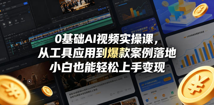 0基础AI视频实操课，从工具应用到爆款案例落地，小白也能轻松上手变现-智云网