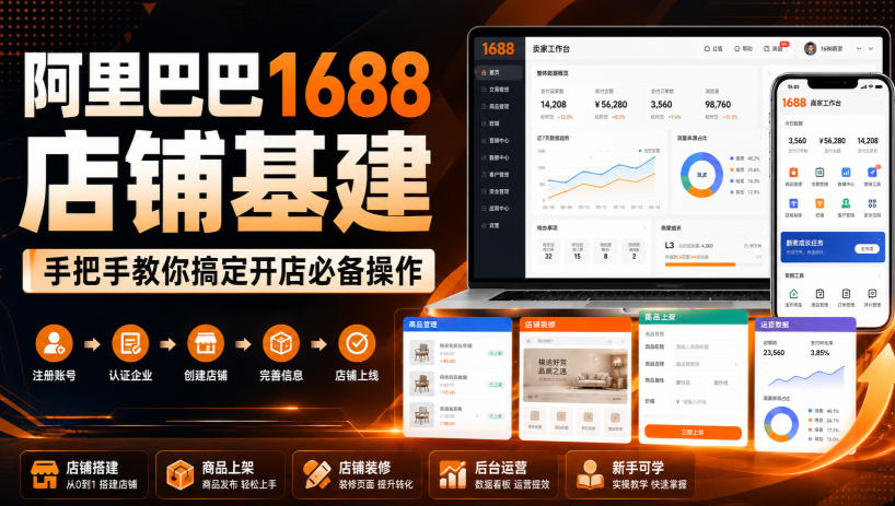 阿里巴巴1688店铺基建,手把手教你搞定开店必备操作(更新8月)-智云网