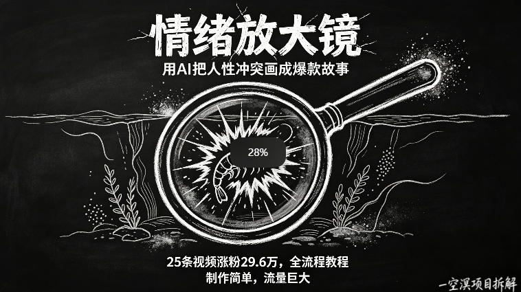 AI制作“情绪放大镜“视频，25条视频涨粉29.6W粉，流量巨大，制作简单，全流程教程-智云网