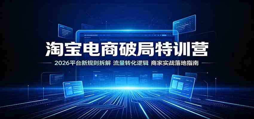 淘宝电商破局特训营：2026平台新规则拆解，流量转化逻辑，商家实战落地指南-智云网