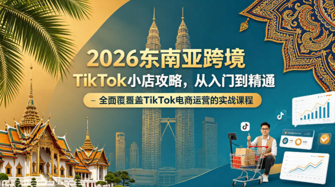2026东南亚跨境TikTok小店攻略,从入门到精通、全面覆盖TikTok电商运营的实战课程(更新4月)-智云网