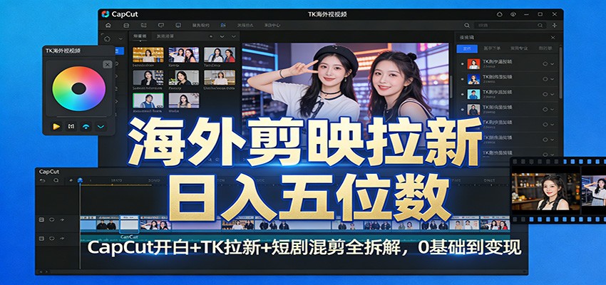海外剪映拉新日入五位数：CapCut开白+TK拉新+短剧混剪全拆解，0基础到变现-智云网