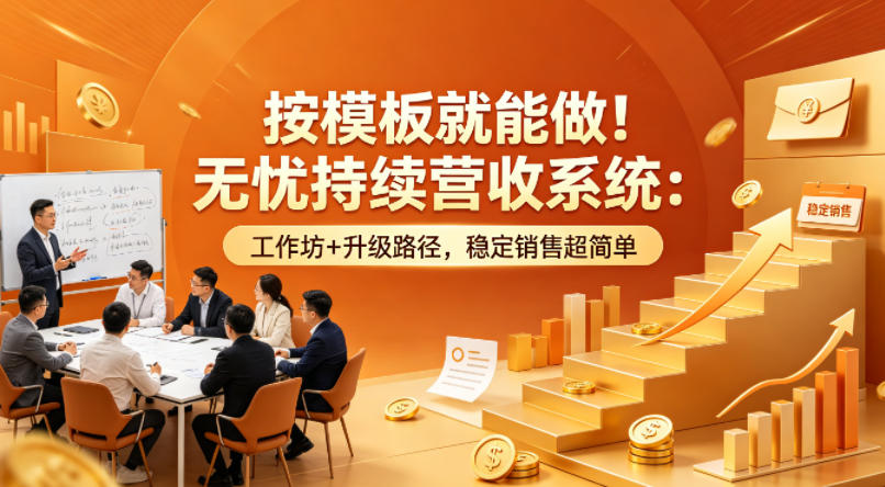 按模板就能做!无忧持续营收系统:工作坊+升级路径,稳定销售超简单【原创双语字幕】 按模板就能做!无忧持续营收系统:工作坊+升级路径,稳定销售超简单【原创双语字幕】