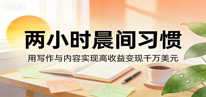 付费文章：两小时晨间习惯，用写作与内容实现高收益变现千万美元-智云网
