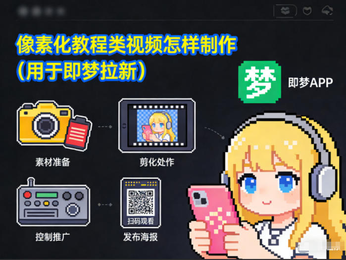 像素化教程类视频怎样制作(用于即梦拉新)-智云网