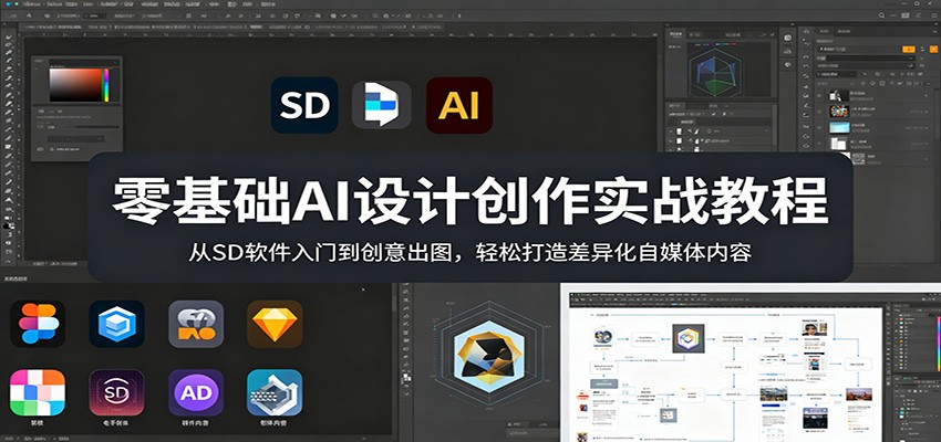 零基础AI设计创作实战教程:从SD软件入门到创意出图,轻松打造差异化自媒体内容-智云网