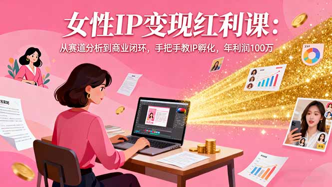 女性IP变现红利课:从赛道分析到商业闭环,手把手教IP孵化,年利润100万-智云网