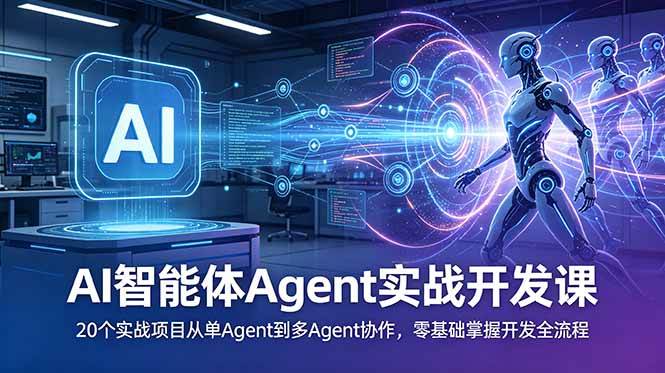 （18983期）AI智能体Agent实战开发课：20个实战项目从单Agent到多Agent协作，零基础掌握开发全流程-智云网