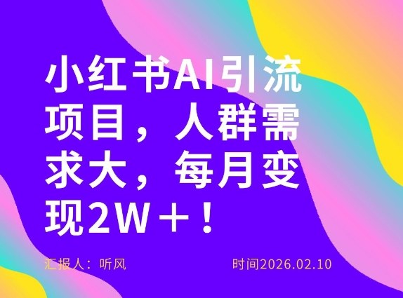 她通过这个AI项目每月做到2W＋的收入，最新小红书AI项目，人群需求大！-智云网