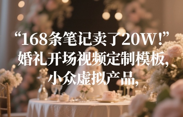 168条笔记卖了20W！婚礼开场视频定制模板，小众虚拟产品-智云网