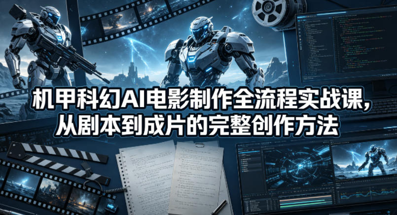 机甲科幻AI电影制作全流程实战课,从剧本到成片的完整创作方法 机甲科幻AI电影制作全流程实战课,从剧本到成片的完整创作方法