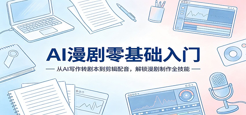 AI漫剧零基础入门:从AI写作转剧本到剪辑配音,解锁漫剧制作全技能-智云网