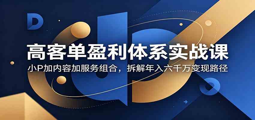 高客单盈利体系实战课:小P加内容加服务组合,拆解年入六千万变现路径-智云网