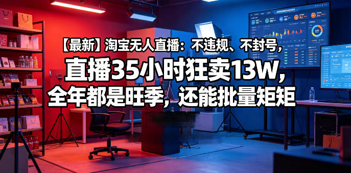 【最新】淘宝无人直播:不违规、不封号,直播35小时狂卖13W,全年都是旺季,还能批量矩阵操作【揭秘】 【最新】淘宝无人直播:不违规、不封号,直播35小时狂卖13W,全年都是旺季,还能批量矩阵操作【揭秘】