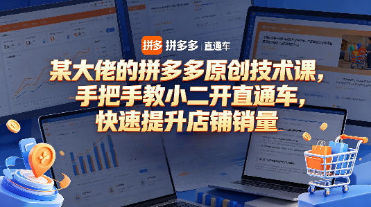 某大佬的拼多多原创技术课,手把手教小二开直通车,快速提升店铺销量-智云网
