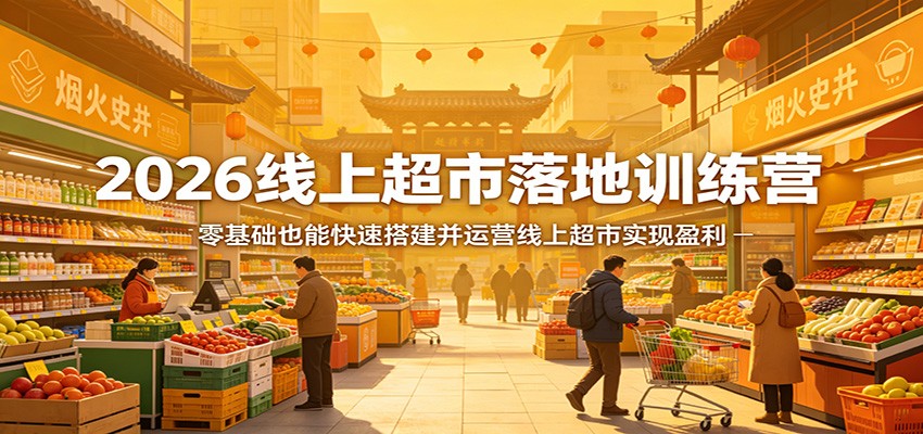 2026线上超市落地训练营，零基础也能快速搭建并运营线上超市实现盈利-智云网