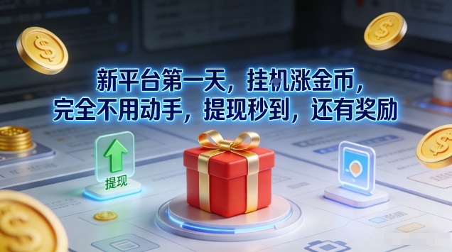 新平台第一天，挂G涨金币，完全不用动手，提现秒到，还有奖励【揭秘】-智云网